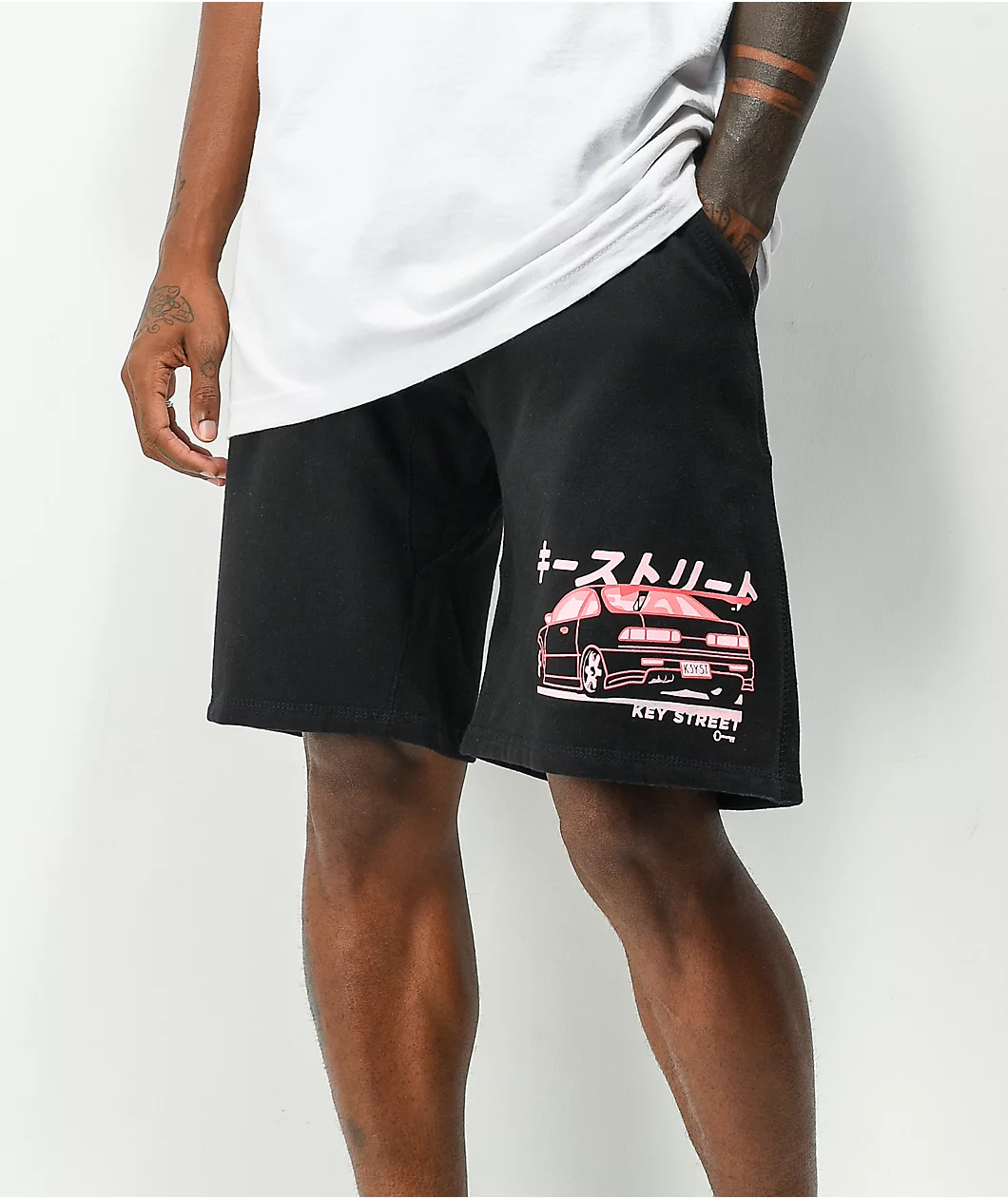 Key Street Moto Ichiban Black Sweat Shorts - Image 2