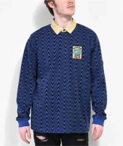 Killer Acid Frog Wavy Navy Rugby Shirt