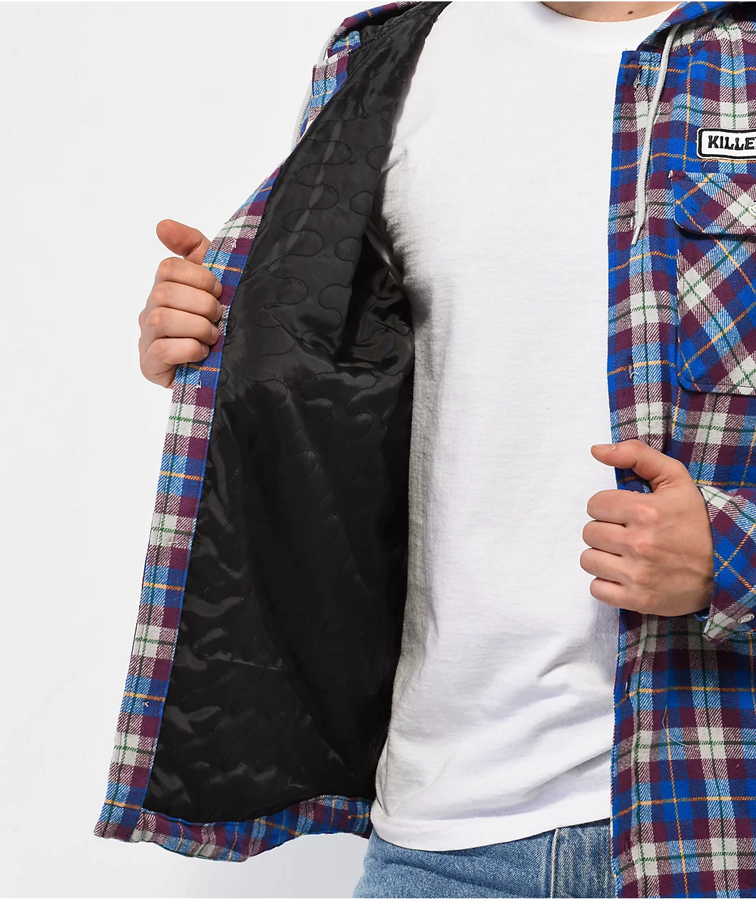 Killer Acid Heads Up Purple Hooded Flannel Shirt - Image 6