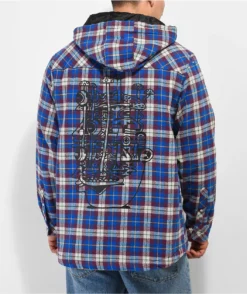 Killer Acid Heads Up Purple Hooded Flannel Shirt