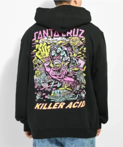 Killer Acid X Santa Cruz Killer Hand Black Zip Hoodie