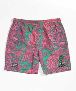 Killer Acid X Santa Cruz Little Hand Pink & Green Board Shorts