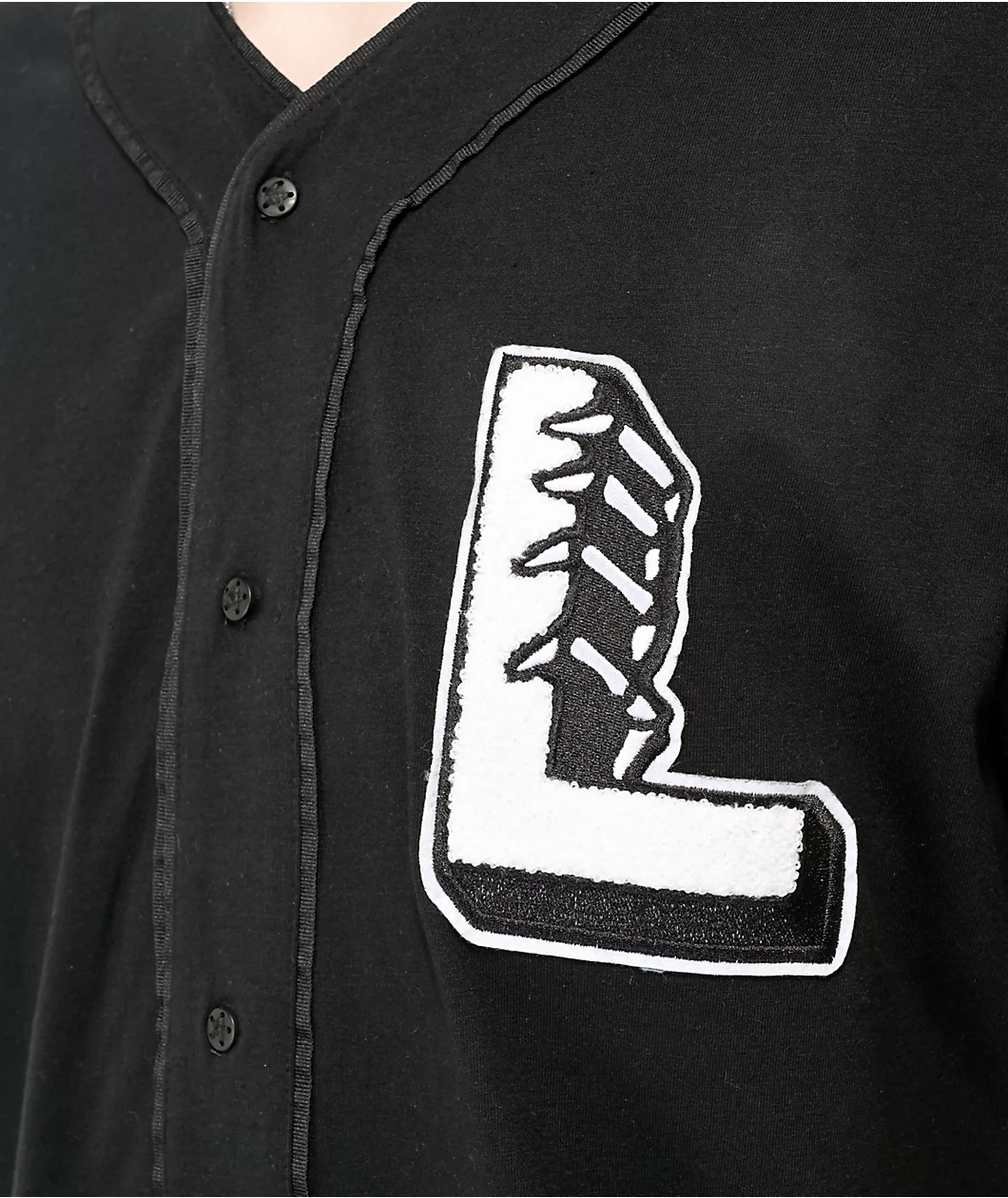 Lurking Class By Sketchy Tank Terror Black Baseball Jersey - Image 3