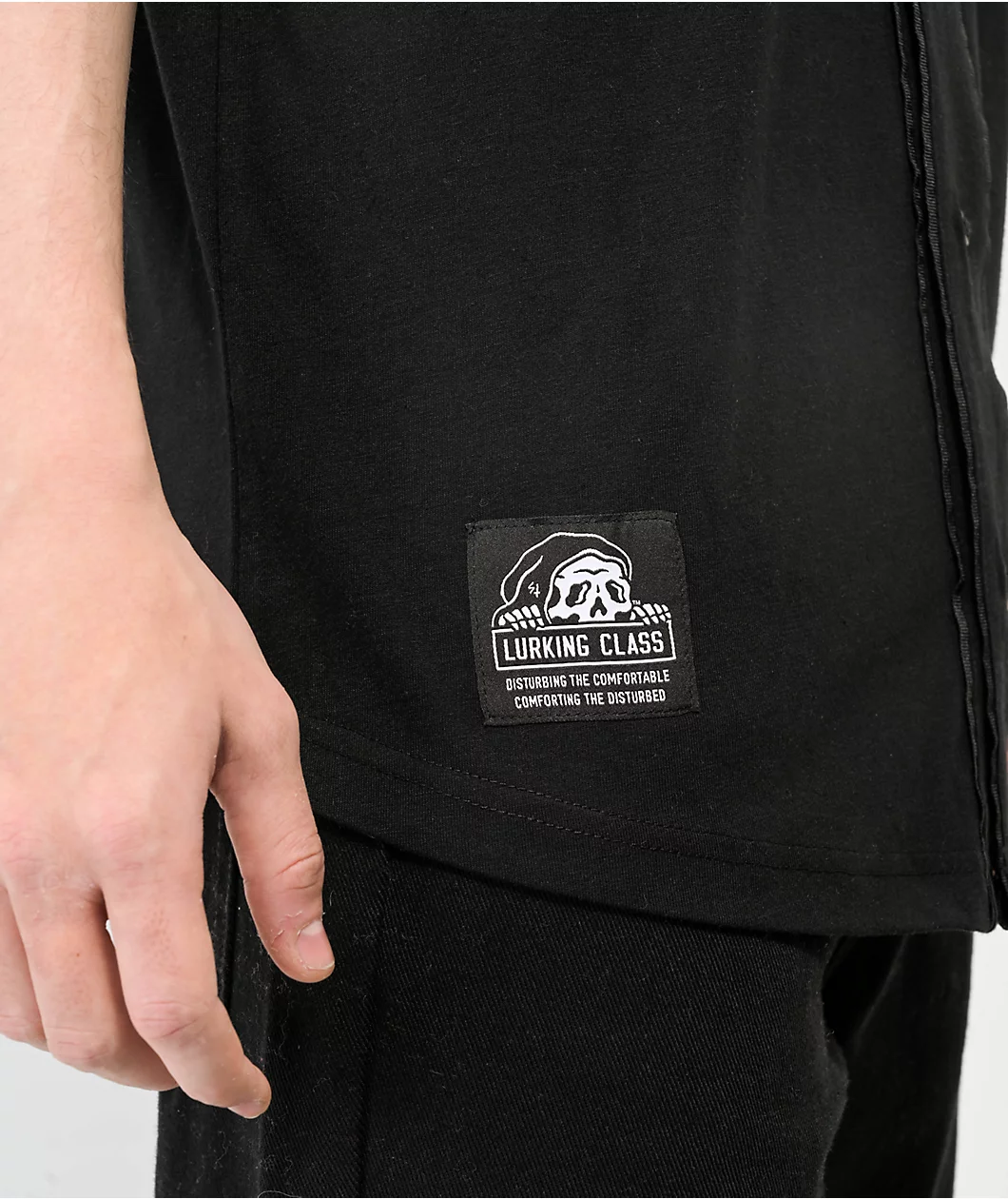 Lurking Class By Sketchy Tank Terror Black Baseball Jersey - Image 4