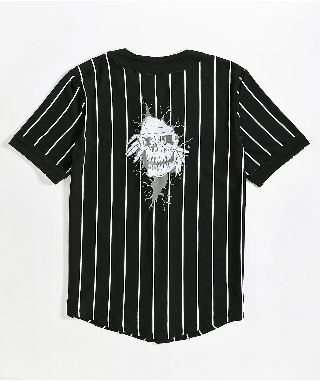 Lurking Class By Sketchy Tank Black & White Pinstripe Baseball Jersey - Image 2