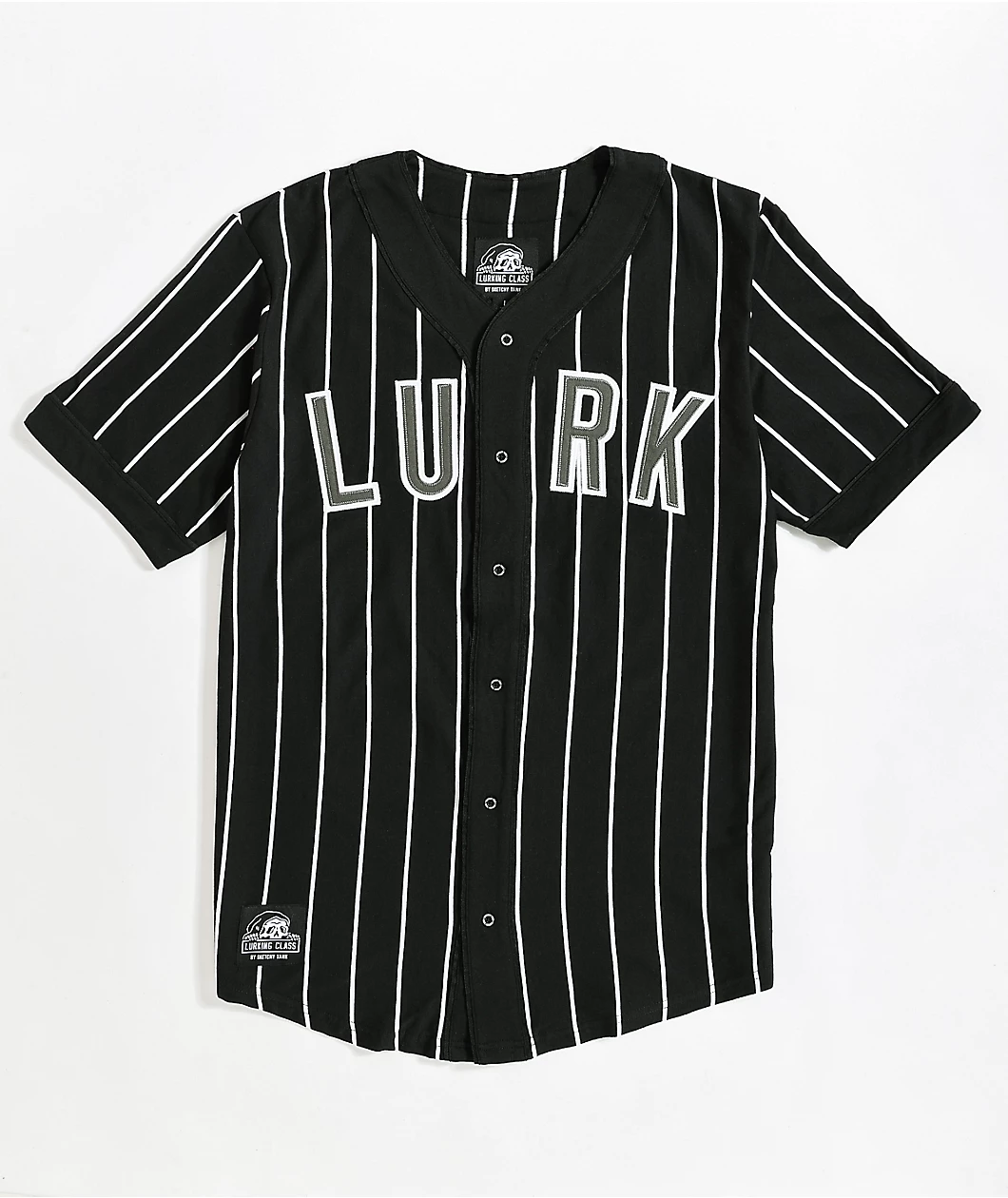 Lurking Class By Sketchy Tank Black & White Pinstripe Baseball Jersey