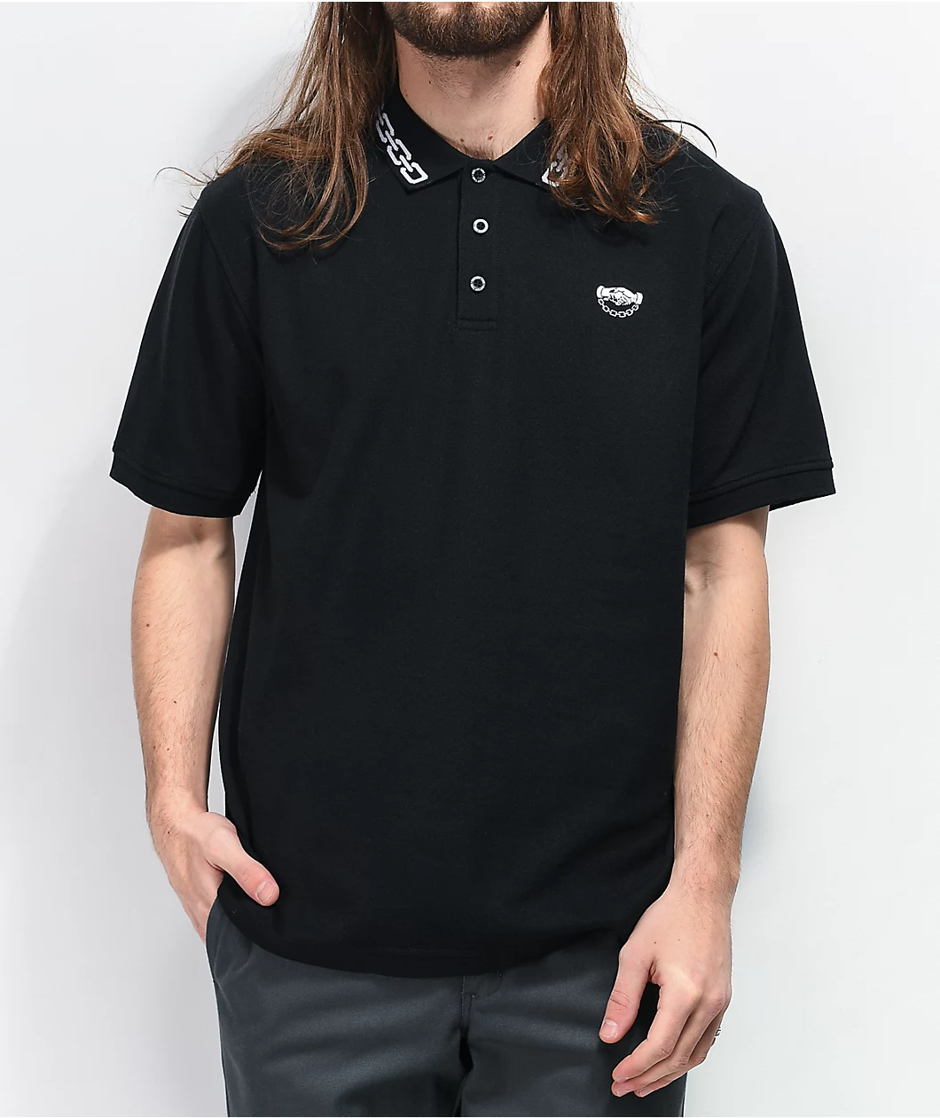 Lurking Class By Sketchy Tank Chains Black Polo Shirt
