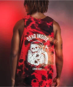 Lurking Class By Sketchy Tank Dead Inside Black & Red Tie Dye Tank Top