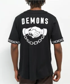 Lurking Class By Sketchy Tank Demons Black Baseball Jersey