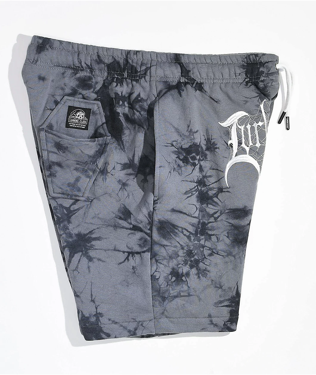 Lurking Class By Sketchy Tank Tomb Black & Grey Tie Dye Sweat Shorts - Image 4