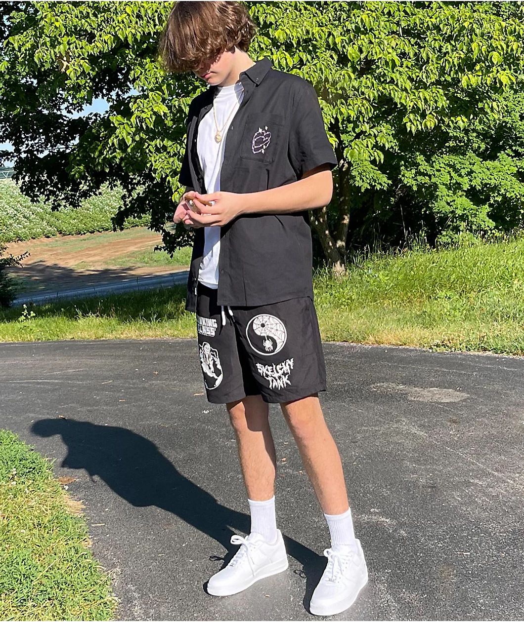 Lurking Class By Sketchy Tank World Wide 2 Black Board Shorts - Image 7