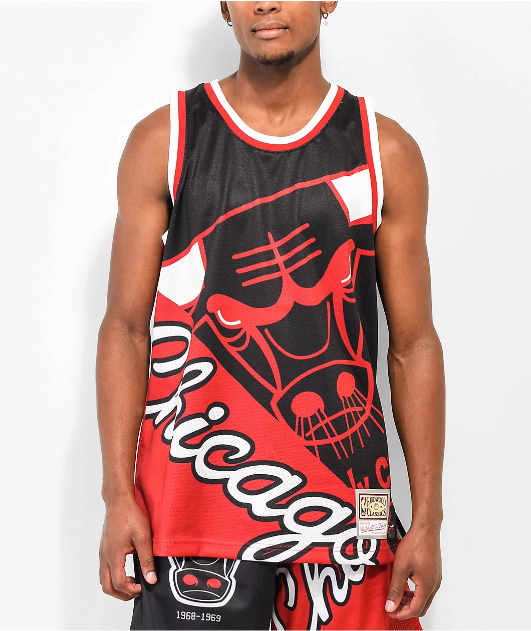 Mitchell & Ness X NBA Chicago Bulls Big Face 5.0 Black & RedBasketball Jersey