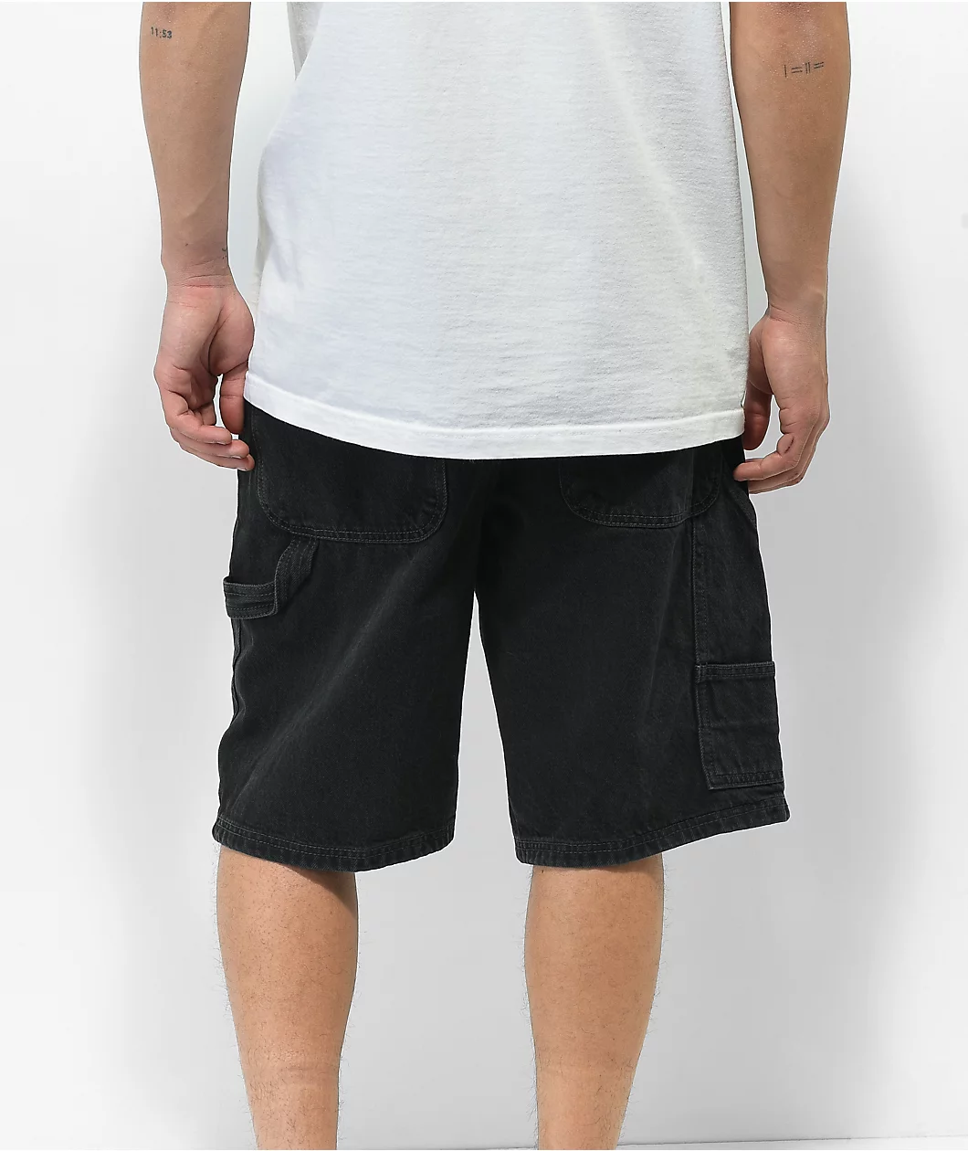 Monet Carve Black Wash Denim Shorts - Image 3