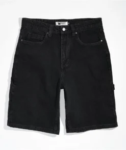 Monet Carve Black Wash Denim Shorts