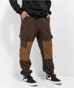 Monet Cozay Brown Micro Fleece Cargo Pants