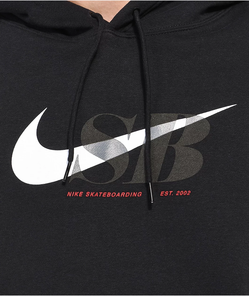 Nike SB Swoosh Through Black Pullover Hoodie - Image 3