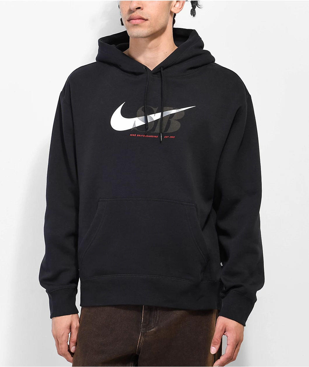 Nike SB Swoosh Through Black Pullover Hoodie