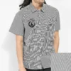 Obey New World Black & White Stripe Short Sleeve Button Up Shirt