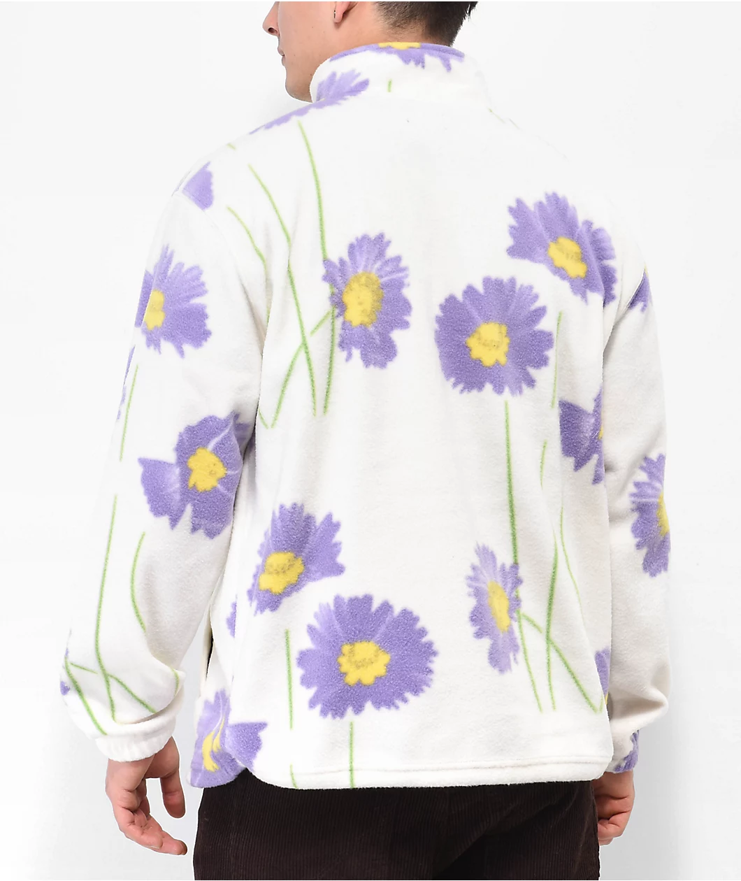 Obey Pollen Cream Mock Neck Fleece Sweatshirt - Image 2