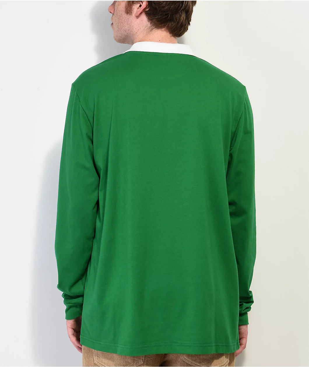 Odd Future Logo Green Long Sleeve Polo Shirt - Image 2