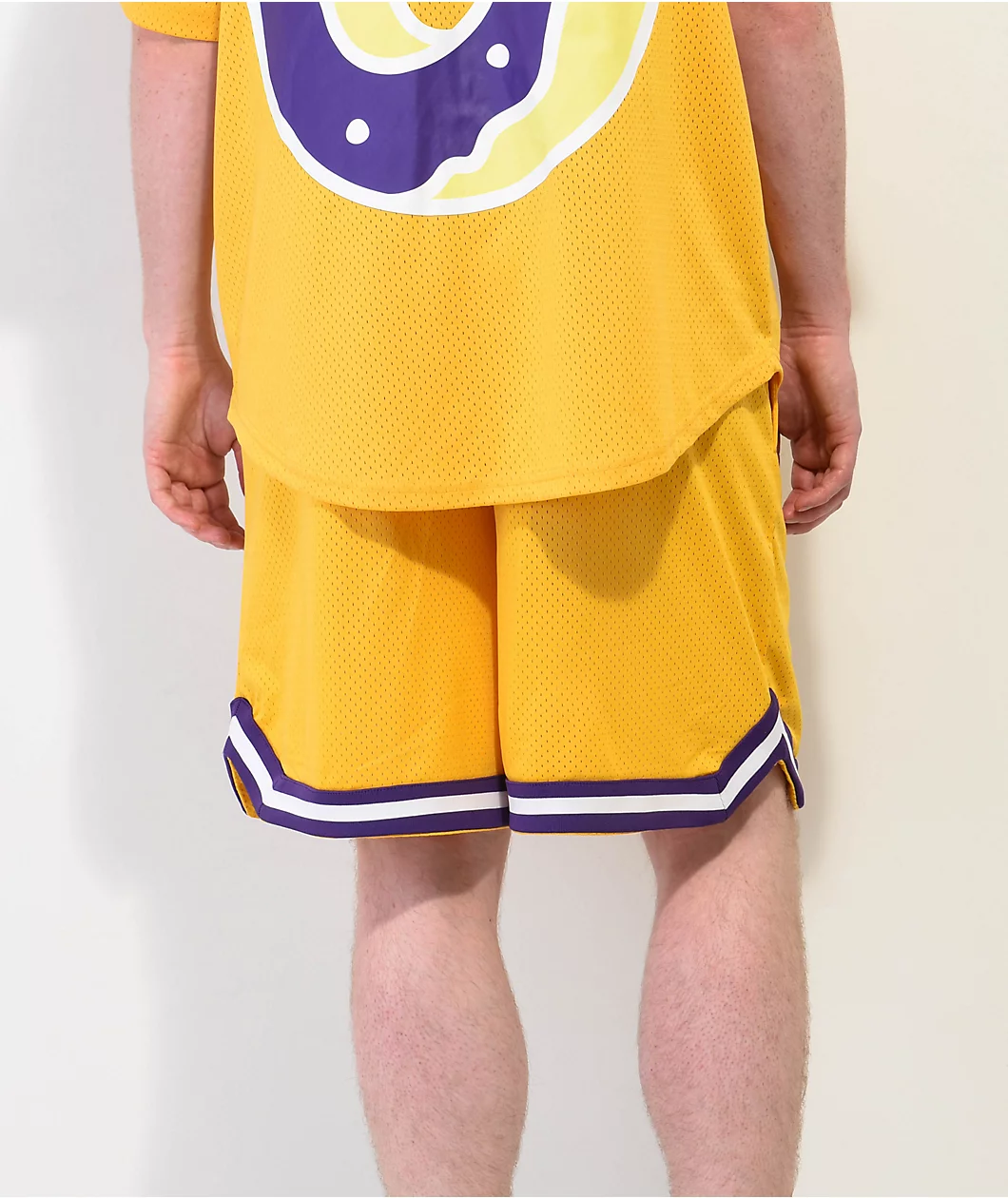 Odd Future OFWGKTA Yellow Basketball Shorts - Image 3