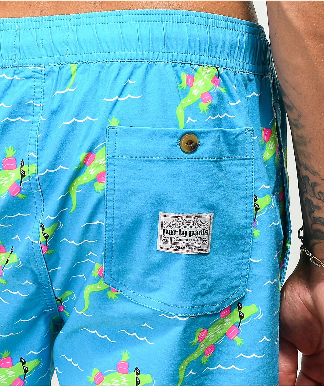 Party Pants Lazy River Blue Board Shorts - Image 5