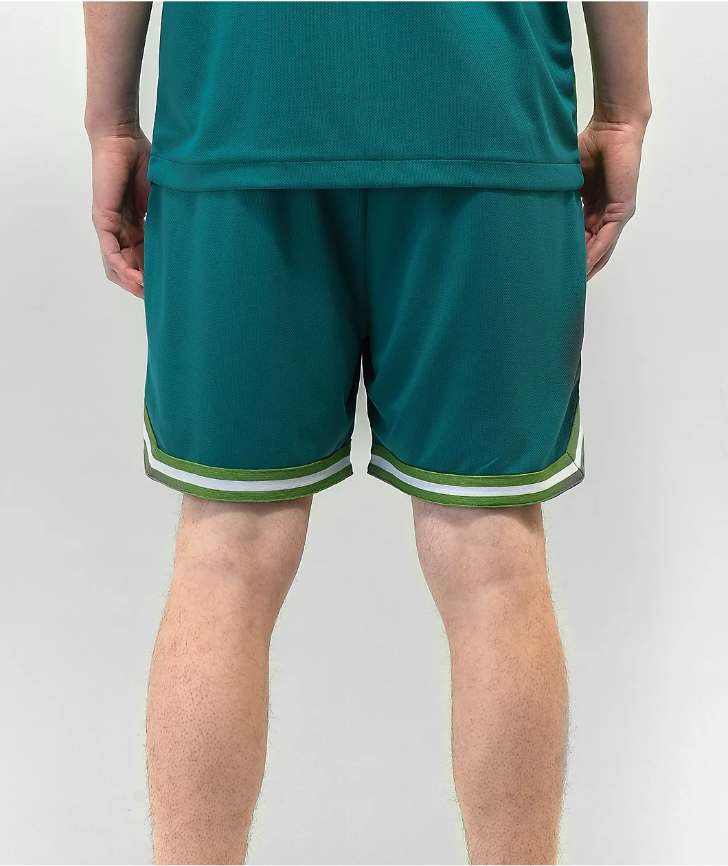 Paterson Courtside Teal Basketball Shorts - Image 3