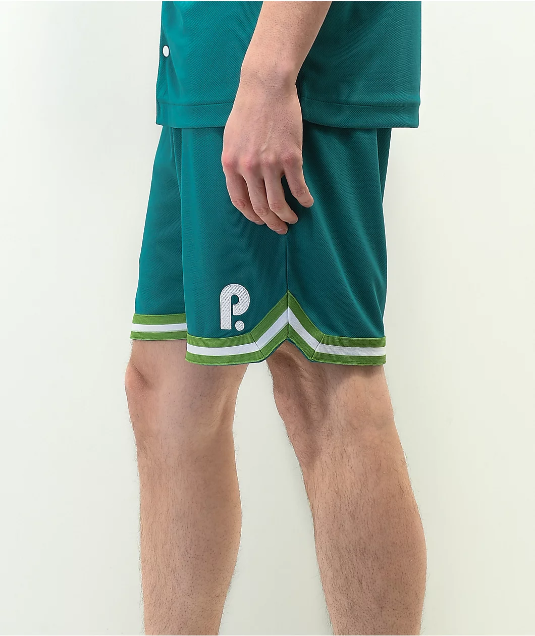 Paterson Courtside Teal Basketball Shorts - Image 4