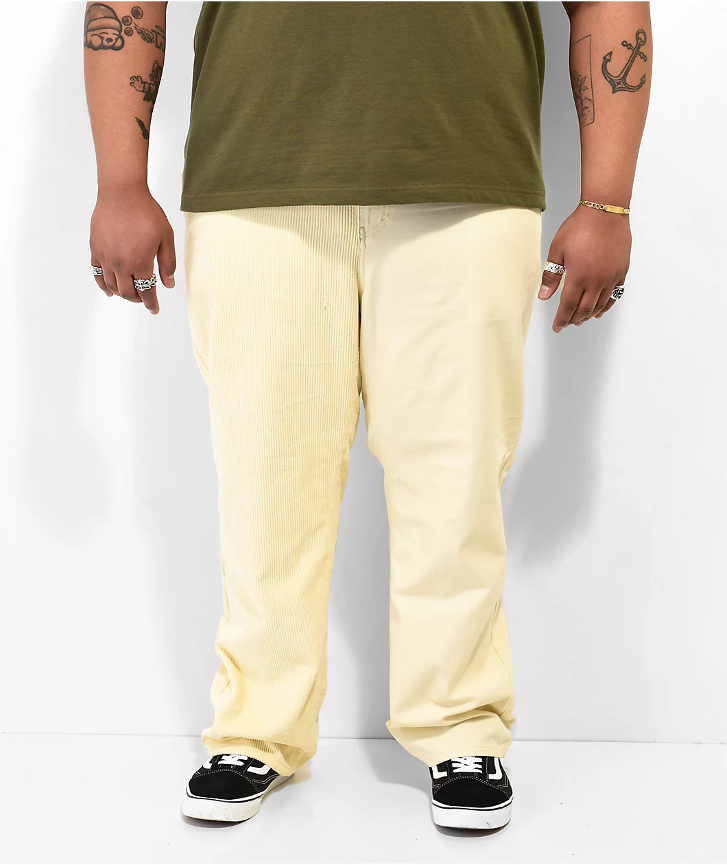 Paterson Cream Corduroy Blocked Skate Pants - Image 3