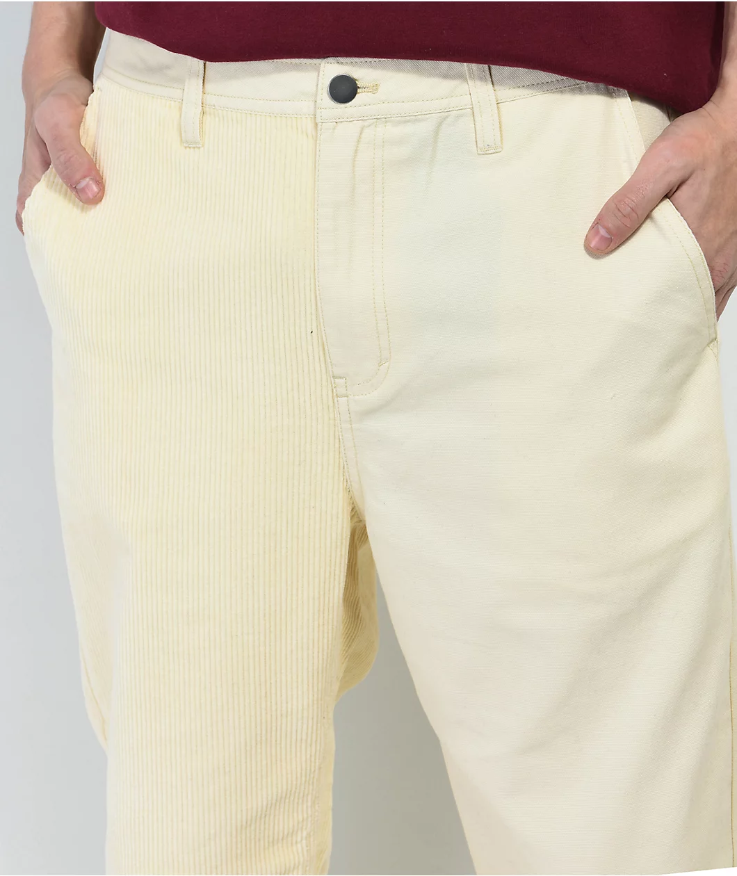 Paterson Cream Corduroy Blocked Skate Pants - Image 6