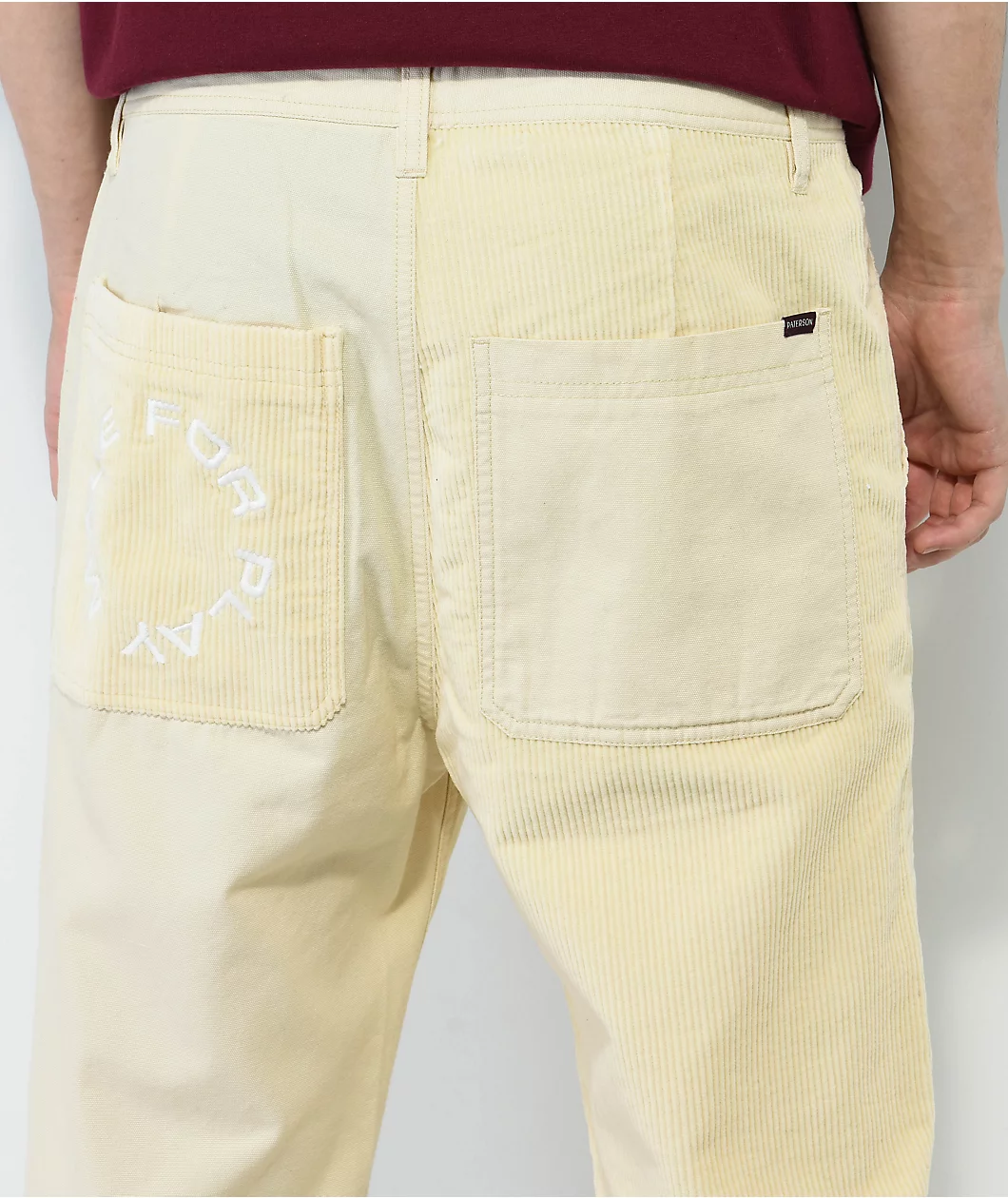 Paterson Cream Corduroy Blocked Skate Pants - Image 8