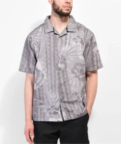 Primitive Highness Camo Woven Natural Button Up T-Shirt