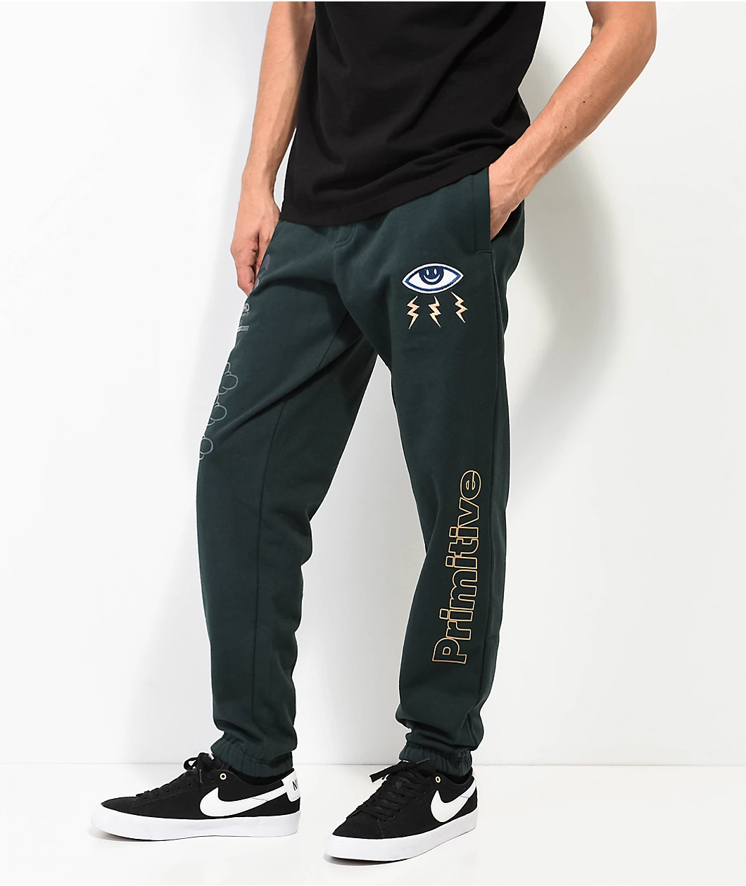 Primitive Reboot Green Fleece Sweatpants - Image 3