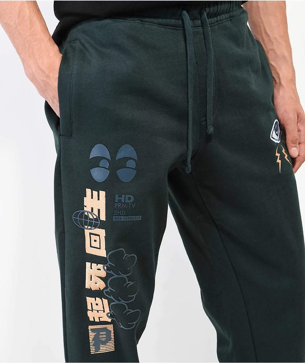 Primitive Reboot Green Fleece Sweatpants - Image 5