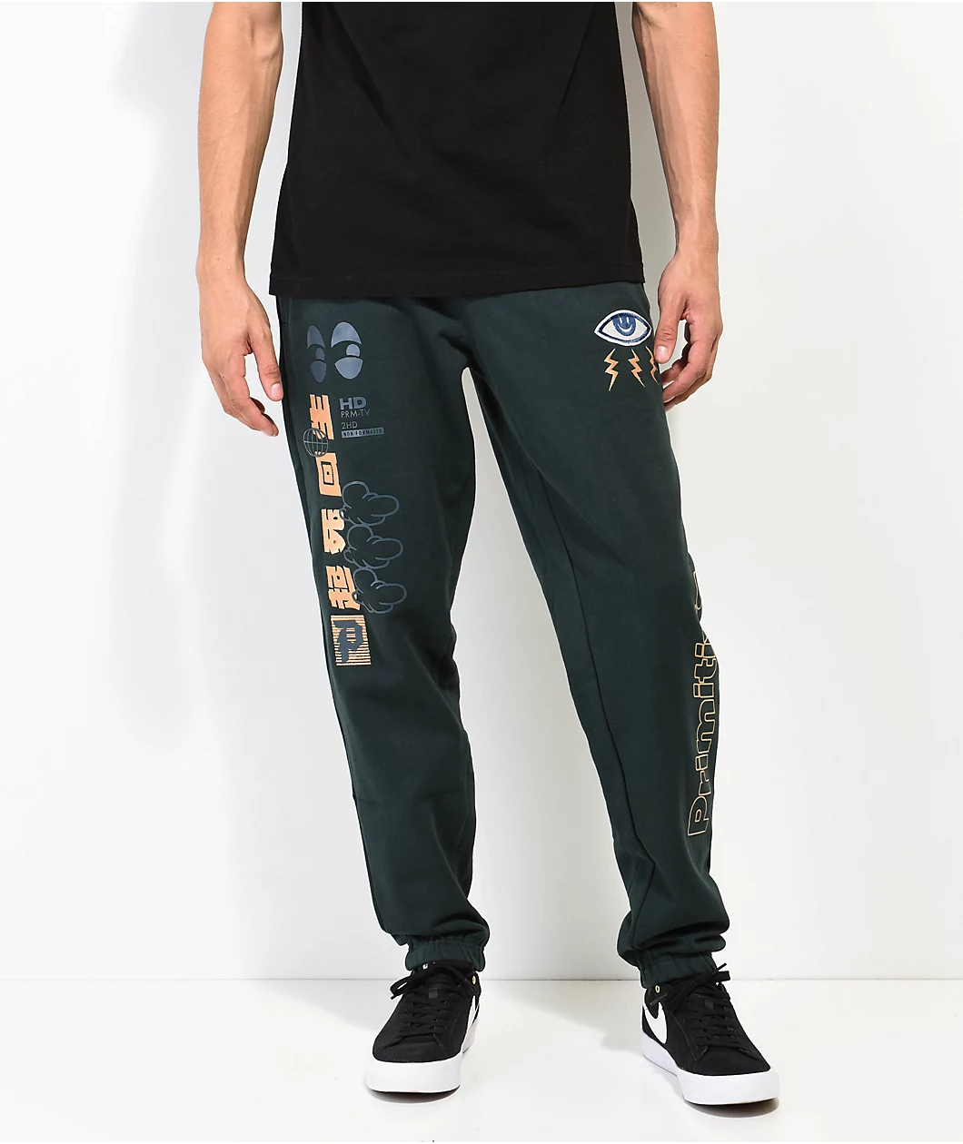 Primitive Reboot Green Fleece Sweatpants