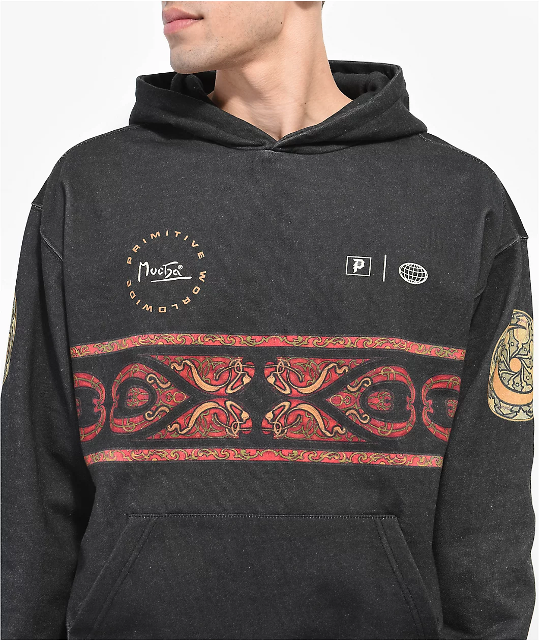 Primitive X Mucha Secret Language Black Hoodie - Image 3