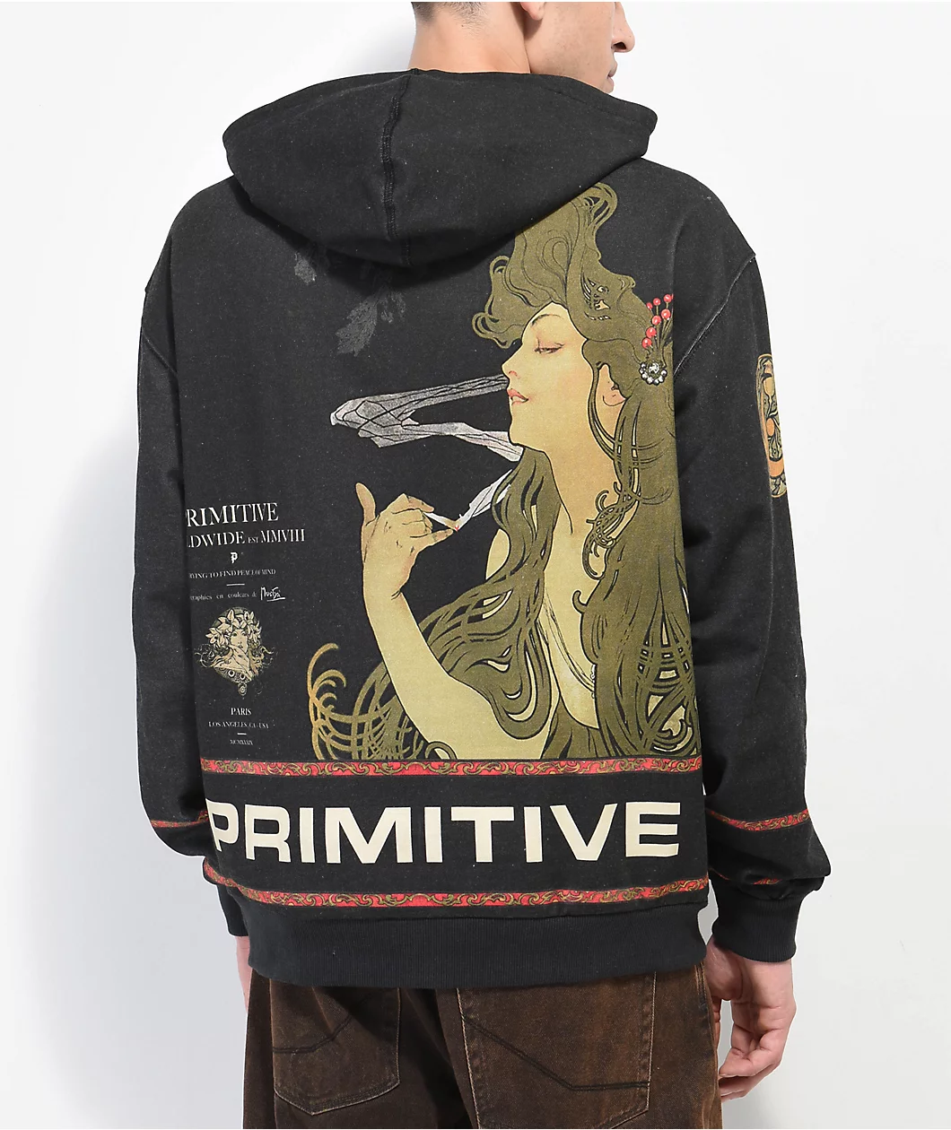 Primitive X Mucha Secret Language Black Hoodie