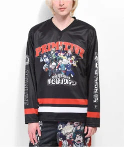 Primitive X My Hero Academia Black Hockey Jersey