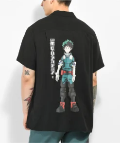 Primitive X My Hero Academia Izuku Black Short Sleeve Button Up Shirt