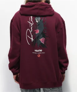 Primitive X Naruto Crows Burgundy Hoodie