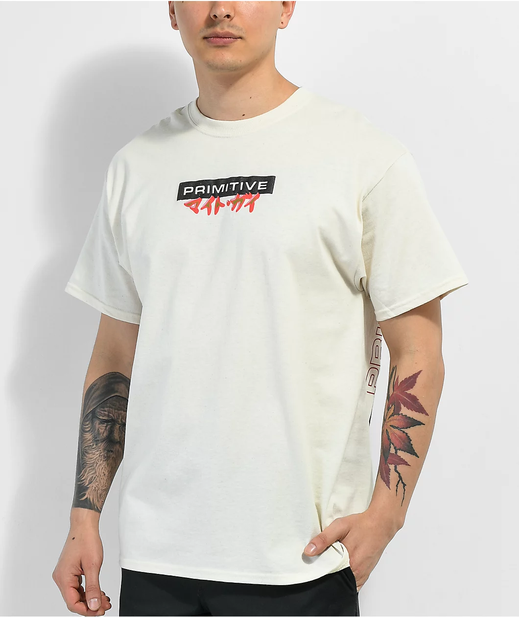 Primitive X Naruto Shippuden Might Guy Sand T-Shirt - Image 2