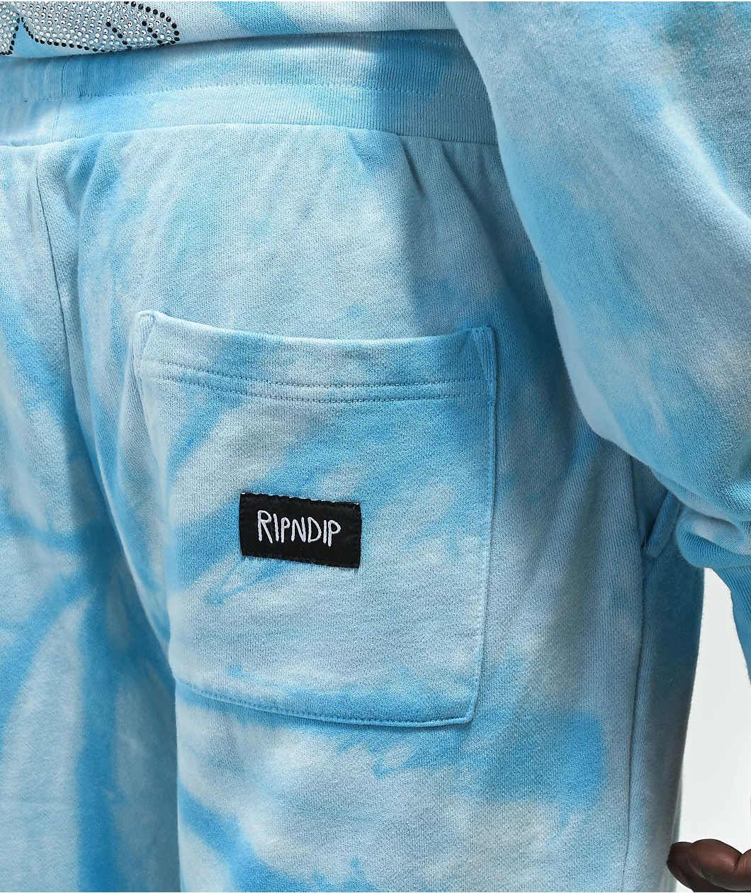RIPNDIP Sent From Heaven Blue Tie Dye Sweatpants - Image 5