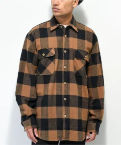 Rothco Heavy Brown Plaid Flannel Shirt