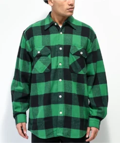 Rothco Heavy Green Plaid Flannel Shirt