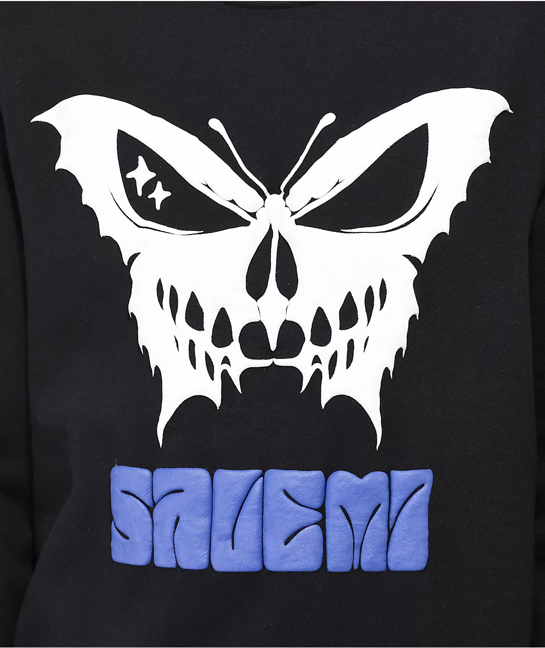 Salem7 Butterfly Black Crewneck Sweatshirt - Image 2
