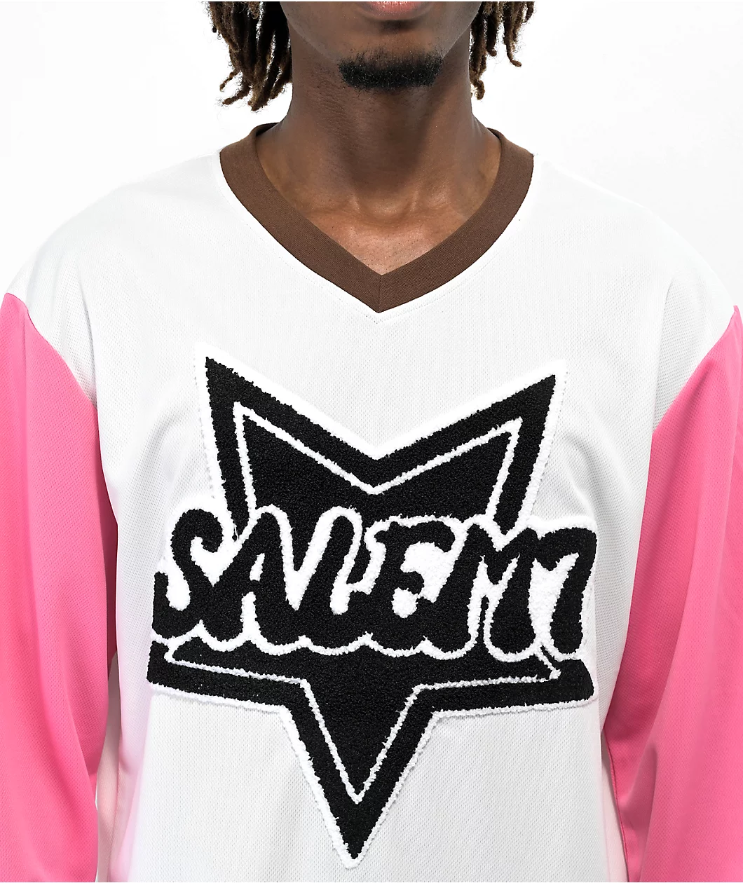 Salem7 Pink & White Hockey Jersey - Image 3