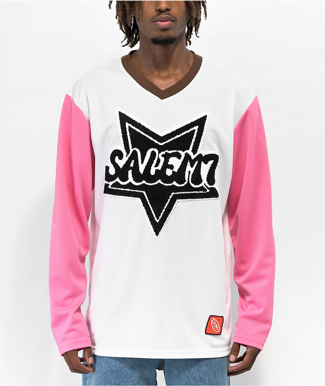 Salem7 Pink & White Hockey Jersey