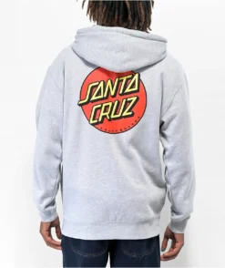 Santa Cruz Classic Dot Grey Zip Hoodie