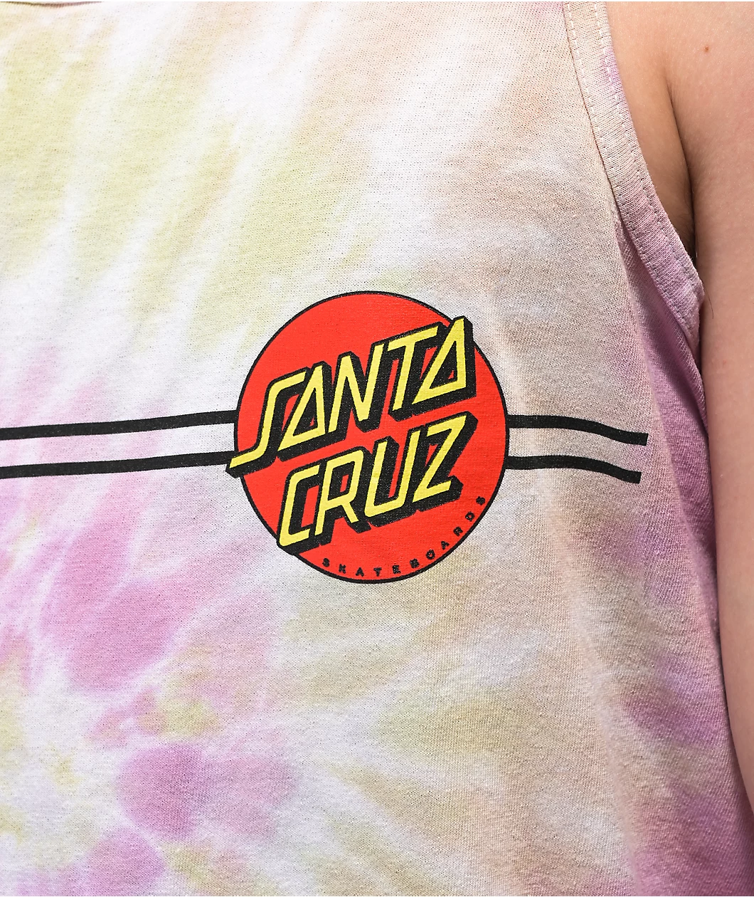 Santa Cruz Classic Dot Rose Tie Dye Tank Top - Image 3