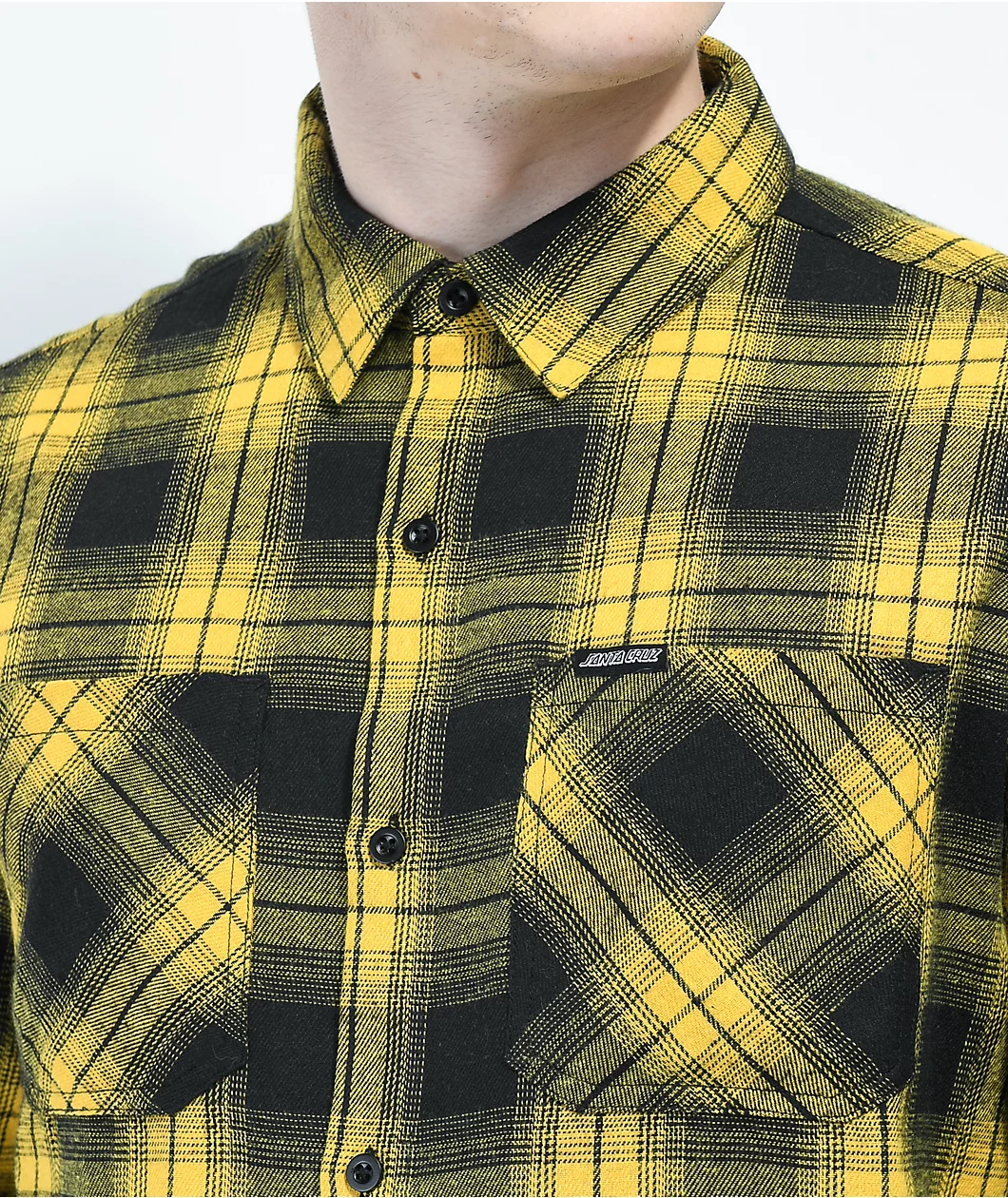 Santa Cruz Dot Black & Ochre Flannel Shirt - Image 3